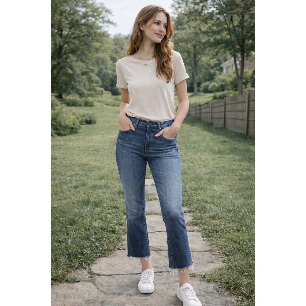 AG Adriano Goldschmied The Jodi Crop‎ Jeans High Rise Slim Flare Denim Womens 30